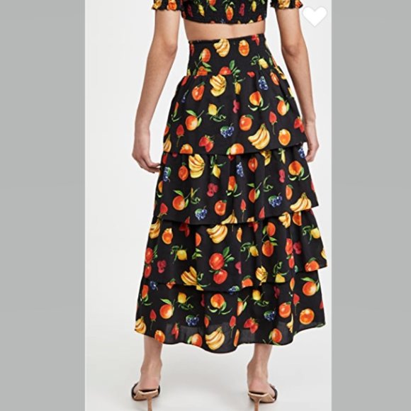WeWoreWhat Paloma Skirt MIDI Length Fruit Pattern Size S NWT - Picture 2 of 10